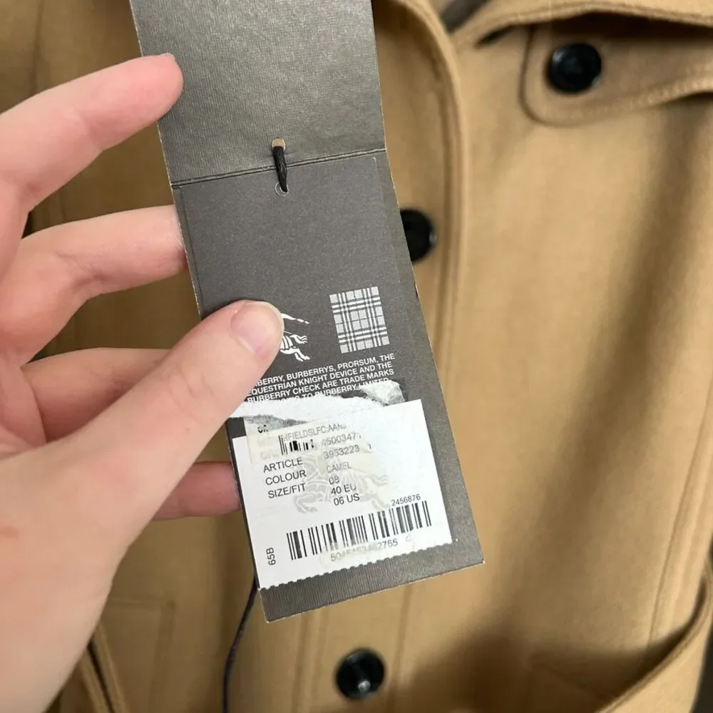 Burberry Camel Wool Coat Trench with Removable Collar and Belt - Picture 13 of 13